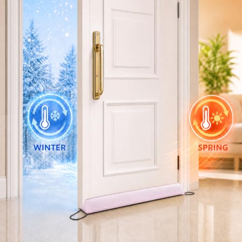 Image of Sunolga Door Draft Stopper, Removable Washable Cover, 38 inch, Pink