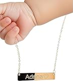 Petite Boutique Personalized Baby Name Bar Necklace - Custom ID Name Bar Pendant - Meaningful and Stylish Infant Gift