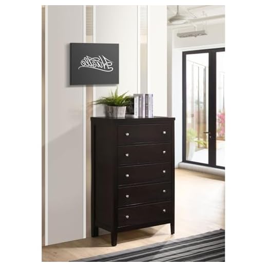 Payton 5-Drawer Chest in Warm Cappuccino