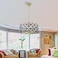 TREATLIFE HOME Elegant Modern Crystal Chandelier for Luxurious Home Decor, Round Design, Energy Efficient, Transparent Finish
