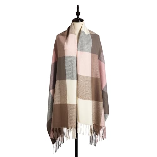 EONPOW Women's Scarf Fashion Long Plaid Winter Warm Lattice Shawl Scarves4