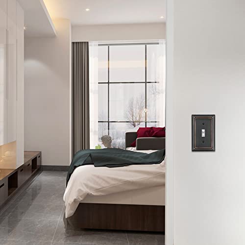 Cubiertas de interruptor de luz bronce envejecido placas de pared de palanca 6