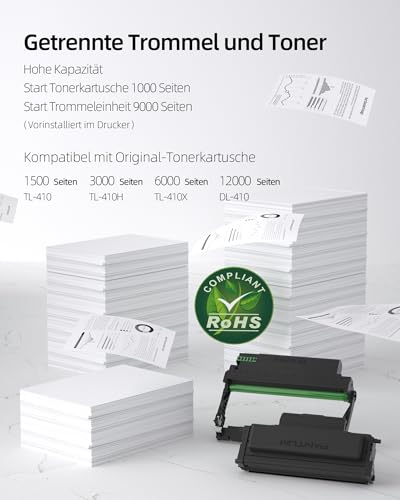 PANTUM M6700DW Drucker Scanner Kopierer, Laserdrucker Multifunktionsgerät, WLAN/USB/Ethernet, Schwarz Weiss, Automatischer Duplexdruck, 30ppm, Inklusive 1000-Seiten-Starter-Tonerkassette – Bild 6