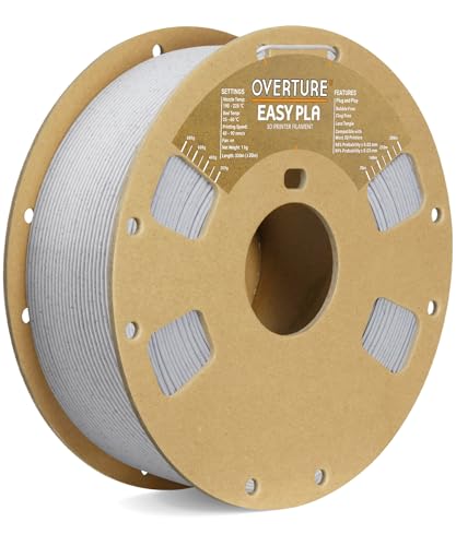 OVERTURE Easy PLA 1.75mm 3D Printer Filament, 1kg Cardboard Spool (2.2lbs), Dimensional...