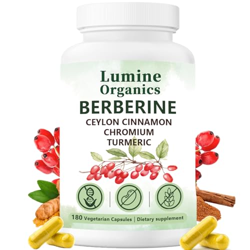 Lumine Organics 1PCSLumine Organics Berberine Berberine 4 in 1 Complex Vegan Non-GMO 180 Capsules (1PCS)