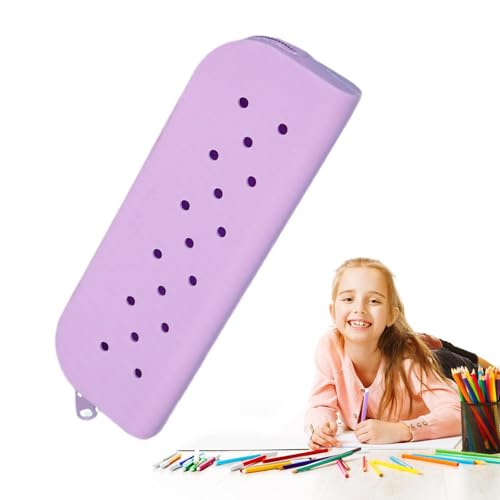 Bonito soporte para bolígrafos: soporte para agujeros de silicona de gran capacidad para bolígrafos | Bonito bolsillo suave para artículos de papelería, monedas, llaves, portalápices para cosméticos