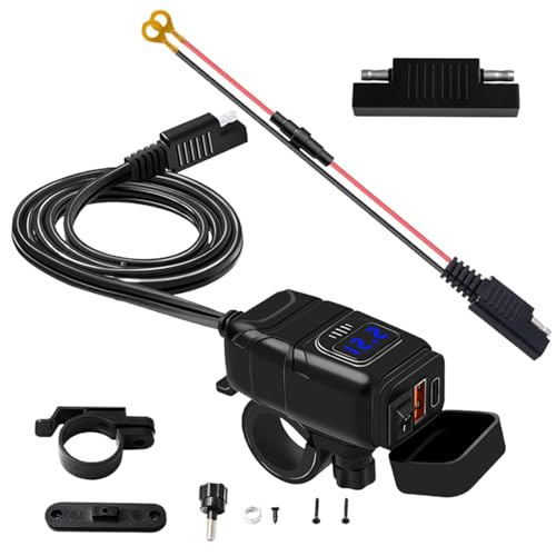 Adaptador SAE USB Moto Quick Charge Voltímetro Interruptor Manillar 7