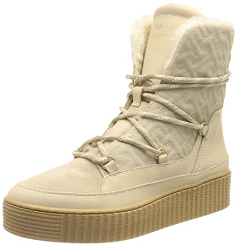 Tommy Hilfiger Damen Stiefel Snow Boot Monogram Winterstiefel, Beige...