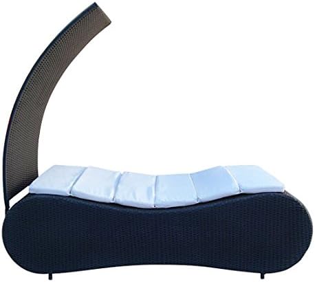 Black - Contour SUNBED Wicker Rattan Outdoor Patio Pool Lounge Chair Bed Removable Shade Canopy - Khaki Cushion