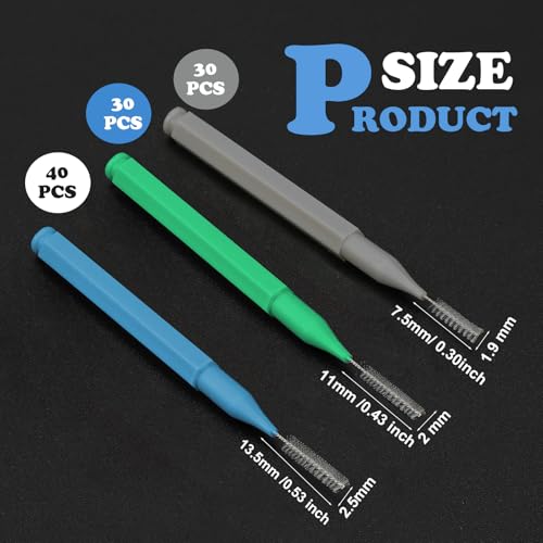 Image of Patelai 100 Pieces Braces Dental Brush for Cleaner Interdental Toothpick Dental Tooth Flossing Head Oral Hygiene Flosser Toothpick Cleaners Tooth Tool(Blue, Grey, Green,Various Sizes)
