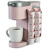 STORAGENIE Coffee Pod Holder for Keurig, Side Mount K Cup Storage, Perfect for Small Counters (2 Rows/For 10 K Cups, PINK)