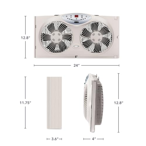 Bionaire Window Fan with Reversible Airflow Blades – 3-Speed Settings, Programmable Thermostat, LED Display, Remote Control, Fits 24–36" Windows, No Assembly Required by Bionaire - Image 8