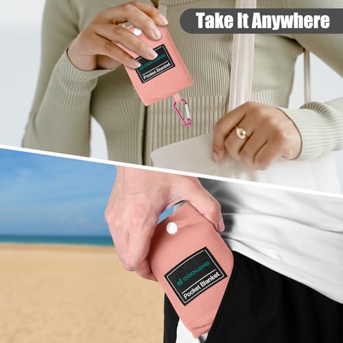 Odoland Outdoor Pocket Travel Blanket Beach Mat - Waterproof Sand Proof Beach Blanket, Picnic Mat - Multi Colour and Sizes - Portable Lightweight for Camping, Picnic Pink M - Image 6