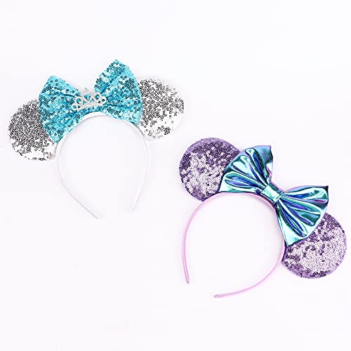 Image of DRESHOW Mouse Ears Bow Headbands Glitter Party Decoration Cosplay Costume for Women
