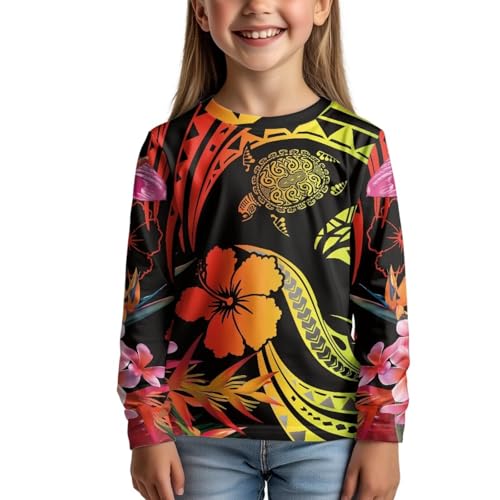 Long Sleeve Shirt for Girls 3-16T Crew Neck Tee Shirt Back to School Shirts
