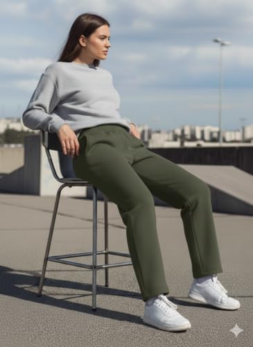 Image of Mack Jonney Women's Solid Fleece Track Pants | Warm & Durable Casual Lowers | Trendy Lowers-M5306
