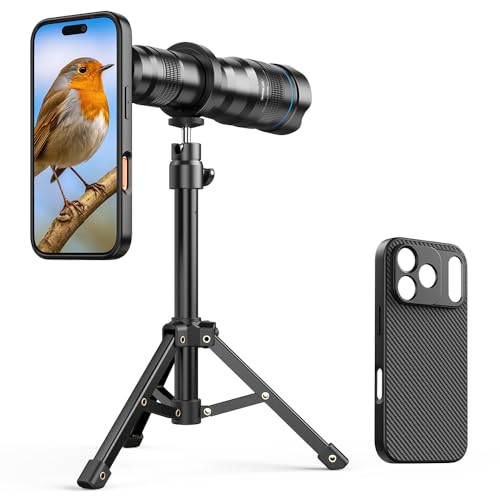 APEXEL 36x Telephoto Lens Compatible with iPhone 17 Pro | Photography for Travel, Birdwatching, Exploration | Kit with Sturdy Metal Tripod and Threaded Phone Case
