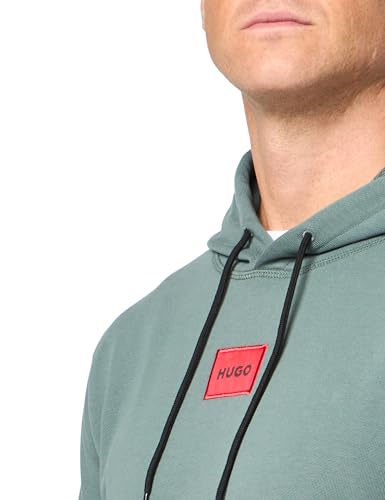 HUGO mens Square Woven Logo Hooded Sweatshirt3