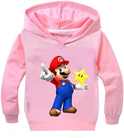 Amazon Co Jp マリオスーパーマリオアパレル秋女の子服男の子セーター子供親子服長袖 ピンク11 140cm 服 ファッション小物