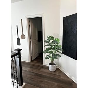 Aveyas 54 Tall Large Artificial Monstera Deliciosa Plants 45 Feet Faux Swiss Cheese Floor Plants Fake Tropical Silk Tree with Pot for Indoor Outdoor Office House Living Room Home Decor