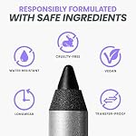 Wonderskin Eyeliner Pencil, 1440 Longwear Deep Black Eyeliner Pencil - Waterproof, Sharpenable & Smudge Proof (Liquorice) - Image 4