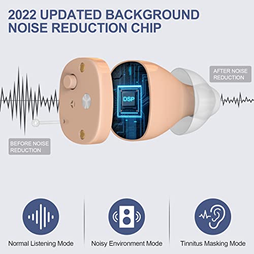 Rechargeable Hearing Aids With 3 Noise Cancelling Program Selection And Button Volume Control,Earrck 12-Channel (Cic) Digital Hearing Amplifier For Seniors With Mild To Moderate Hearing Loss (White) #TOP2