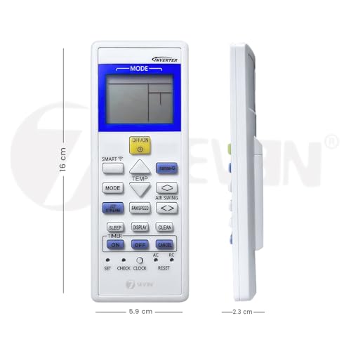 Image of 7SEVEN Compatible with Panasonic AC Remote Control Model 157C Suitable for 1 1.5 2 Ton Split and Window Air Conditioner - Match Each Key by Key Exactly with Existing AC Remote Function