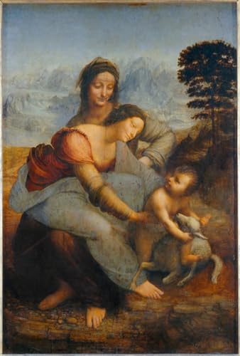 Tableau sur toile Léonard de Vinci La Vierge et l'Enfant avec sainte Anne 60x90cm SERENDIPITP