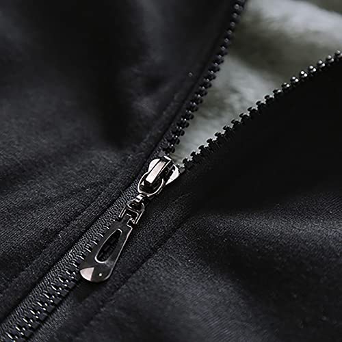 Dudubaby Men's Fashion Hoodies & Sweatshirts,Fall Jacket Faux Fur Hoodie Preppy Sweatshirt Mens Zip Sweatshirt Long Sleeve Hoodie For Men Fuzzy Fleece Hoodie Plain Hooded Sweatshirt(1-Black,Xx-Large) #TOP5