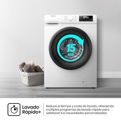 Miniatura 7 de Hisense Wf1q8041bw2 - Lavadora, Class A, 8 Kg, 1400 Rpm, Alto 85 Cm X Ancho 60 Cm, Color Blanco, Función Vapor 99,9 , Lavado Rápido , Lavado Automático, Finalización Diferida, Tecnología Inverter