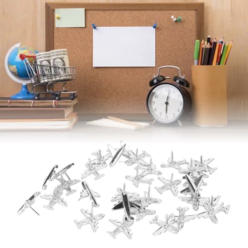 Hapivida Aeroplane Push Pins, Decorative Metal Aircraft Thumb Tacks with Clear Storage Box 30pcs for Cork Notice Boards Maps Photos - Image 4