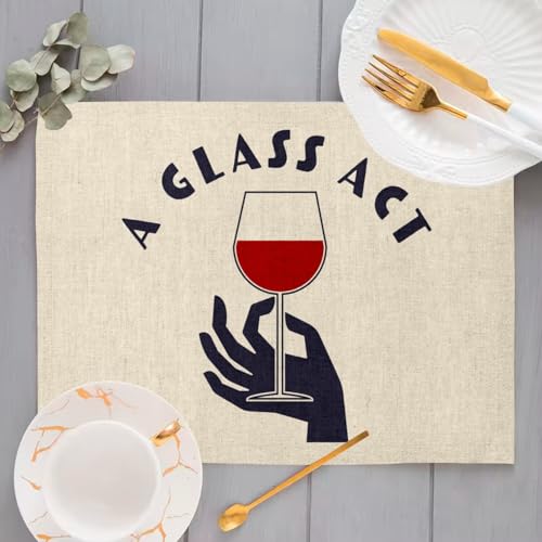 Sets de table vin en lin 40x28.5 cm lavables pour protéger et décorer votre table - 4