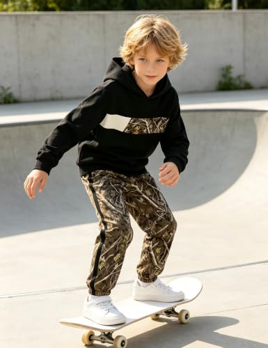 Image of Boys Clothes Boy Outfits 2-Piece Long Sleeve Hoodie and Camouflage Pants Boys Fall Winter Clothes for 6-16 Years