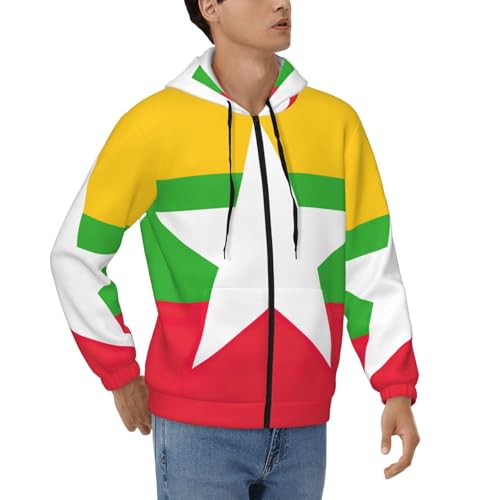 Sweat à capuche Myanmar pour homme EdWal veste zippée casual