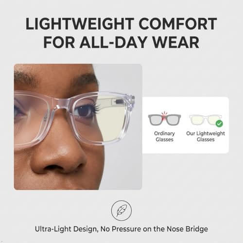 Image of Eyekepper Blue Light Reading Glasses Men Women 4.0, Small Clear