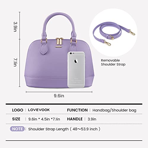 Image of LOVEVOOK Purse for Women Crossbody Bags Classic Double Zip Top Handle Dome Satchel Bag