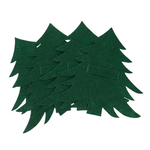 Garneck 4 Piezas Fundas de Cubiertos de Navidad Forma de Árbol de Navidad Soporte de Cubiertos para Decoración de Mesa Festiva Fundas de Tenedor y Cuchara Material de Fieltro Verde