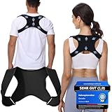GERADIX Haltungskorrektur Rücken Geradehalter Rückenstützgürtel: Back Posture Rückenkorrektur für Herren und Damen Verstellbare und Atmungsaktive Korrektur Rückengurt + Ebook Leitfaden(S-L)