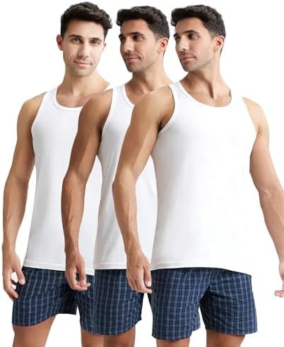 Jockey Mordern Classic Basic Vest 3Pcs Pack | 100% Cotton Vest for Men | 8820-0310-WHITE/M