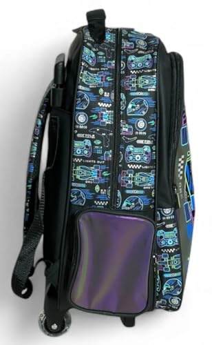 Image of ADSON 3D Embossed School Trolley Bag|Backpack Large School Bag for Boy Girl, Kids School Bag, Travel Backpack for Girl Boy, Ideal for Children Trolley 18 Inch Water Resistant