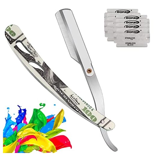 Straight Razor,100 Percent Stainless Steel Edge Razor,Professional Classic Edge up Razor,Salon Quality Straight Edge Razor,Safety Blades for Men,Barber Razor,Straight Razor Kit- 5 Blades