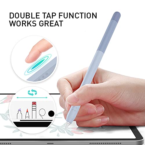 Image of Delidigi for Apple Pencil Pro Case (2024) & Apple Pencil 2nd Generation Sleeve,Soft Silicone Grip Cover,Magnetic Charging Compatible,Double Tap Support,Gradient Color Design