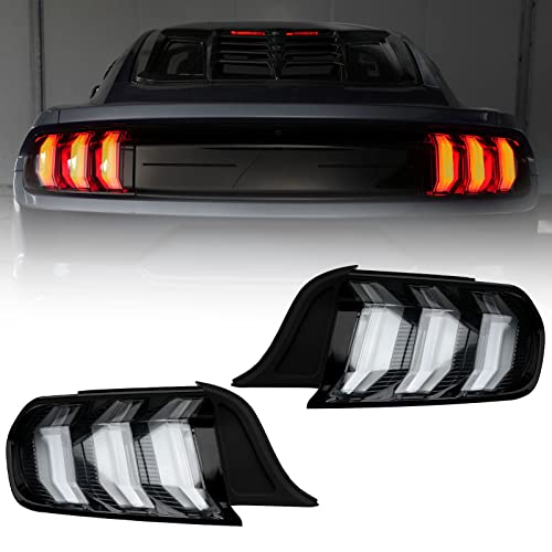 Litmiracle Led Tail Light Assembly For Ford Mustang & Shelby Gt 350 2015-2022 (Us Version) With Sequential Turn Signal Light, Rear Replacement Lamp Driver & Passenger Side（Clear Lens） #TOP9