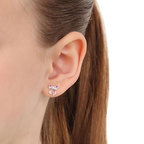 Pendientes infantiles de plata 925 rodiada y gemas finas 2
