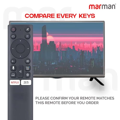 Image of marman Compatible TV Remote Control Original Bluetooth Voice-Enabled with Netflix & YouTube Hotkeys Suitable for Smart Andriod Ultra HD 4k LED QLED Television.