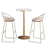 [Durable y estable] La tabla de barras / taburete es compatible con un marco de hierro de metal fuerte y una base grande. El marco está hecho de pintura nano-dorada, la superficie de la superficie se trata con pintura a alta temperatura, anti óxido, desgaste. Resistente, que no se cae de la pintura y tiene una fuerte estabilidad y capacidad de apoyo.