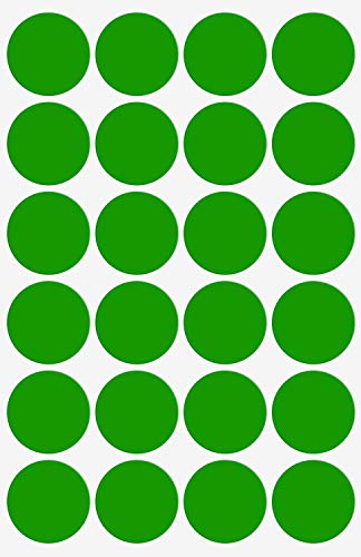Royal Green Dot Sticker Colored Labels - Round Stickers Green 25mm - 120 Pack