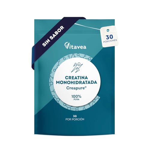 Creatina Monohidrato Creapure® 3000 mg – 100% Pura, Sabor Neutro, Vegano – Mejora de Fuerza Muscular y Rendimiento Deportivo – Ideal para Crossfit y Deportes de Alta Intensidad – 30 Días – Vitavea