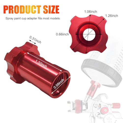 Yourkar Spray Gun Cup Adapter, M16 Durable Aluminum Female Spray Paint Gun Cup Adapter Replacement, Spray Gun Cup Adapter Pitch 1.5mm Fit for PRO-88 LT300 W400, Car Accessories