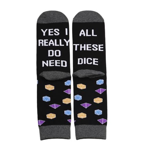 PXTIDY 2 Pairs D and D Dice Sock Dungeon Master DM Gift Role Playing Game Gift Yes I Really Do Need All These Dice Sock (ALL THESE DICE S)